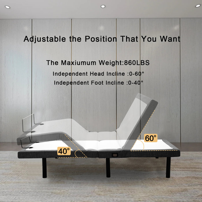 Alwyn Home Adjustable Bed Frame Massaging Zero Gravity Adjustable Beds